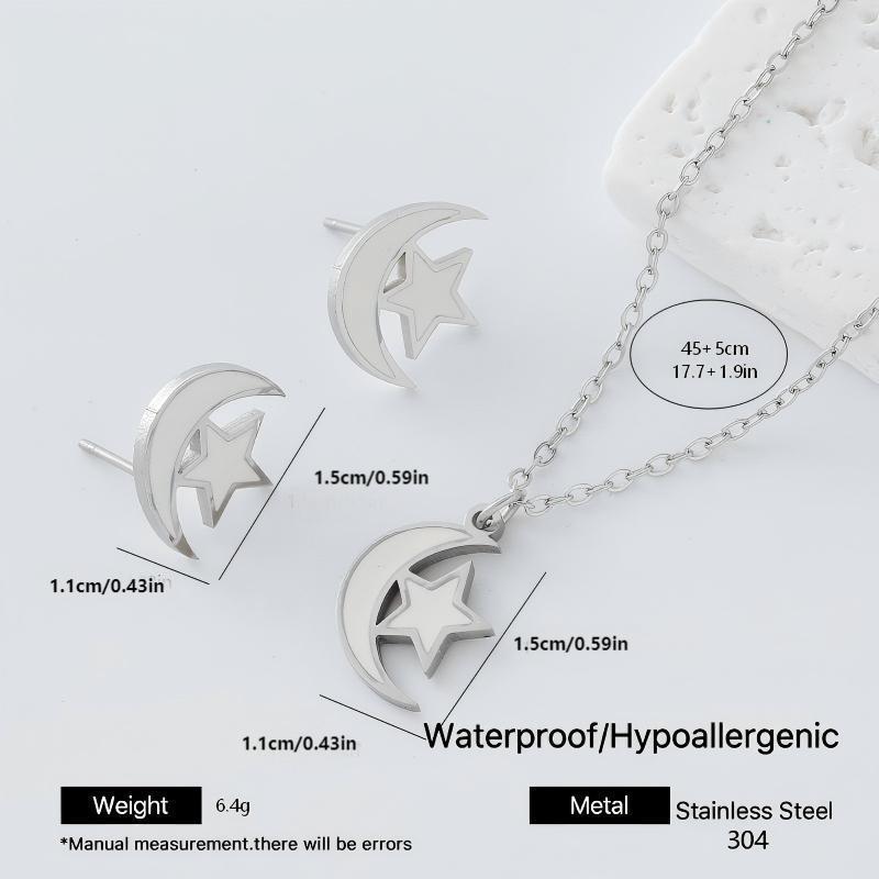 Ditsy Floral Jewelry Set Featuring 304 Stainless Steel Pendant