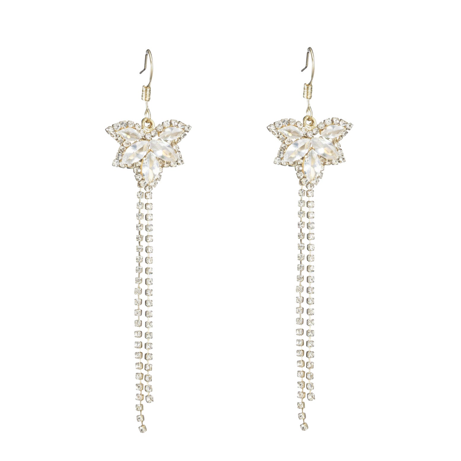 Butterfly Tassel Ear Hook Earrings For Women In Real Gold Plated Copper With Zircon Inlay