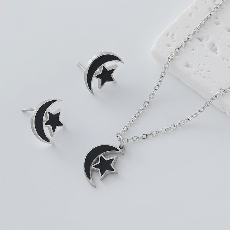 Ditsy Floral Jewelry Set Featuring 304 Stainless Steel Pendant