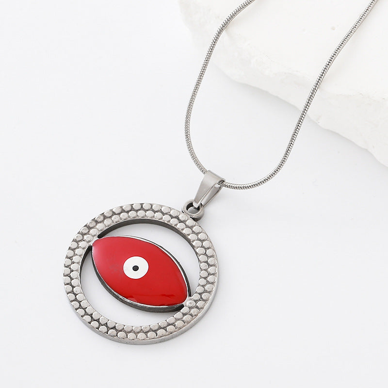 Devil's Eye Pendant In Simple Style Made Of Durable 304 Stainless Steel