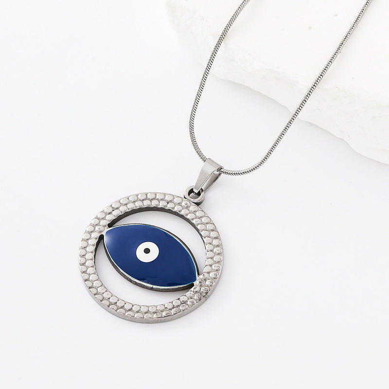 Devil's Eye Pendant In Simple Style Made Of Durable 304 Stainless Steel