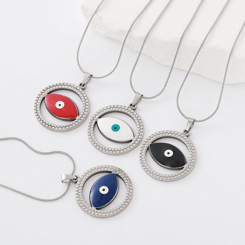 Devil's Eye Pendant In Simple Style Made Of Durable 304 Stainless Steel