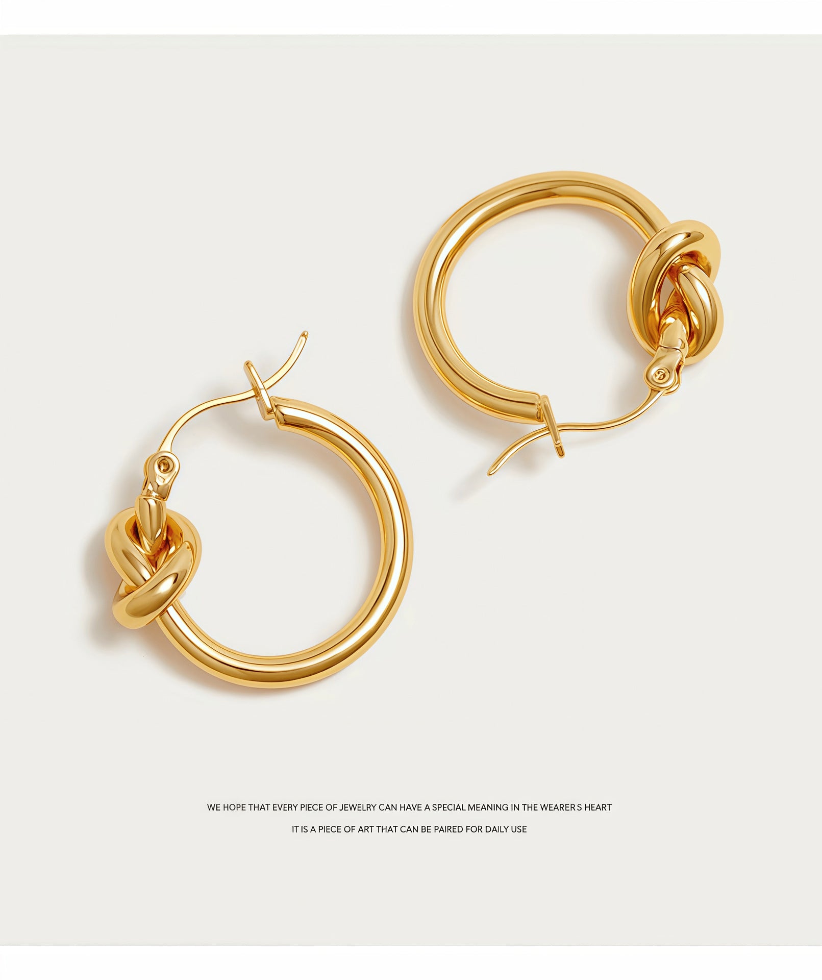 Knot Earrings For Women In Gold Featuring Waterproof Non Tarnish Titanium Steel With 304 Stainless Steel Ear Pins, 1 Pair