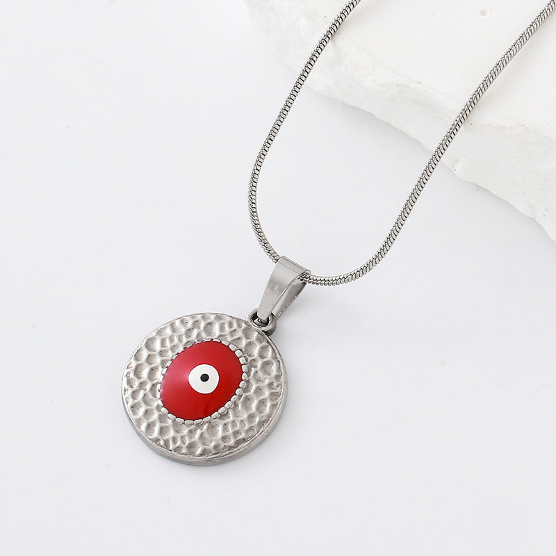Devil's Eye Pendant Necklace For Women In Durable 304 Stainless Steel