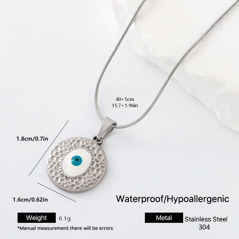 Devil's Eye Pendant Necklace For Women In Durable 304 Stainless Steel