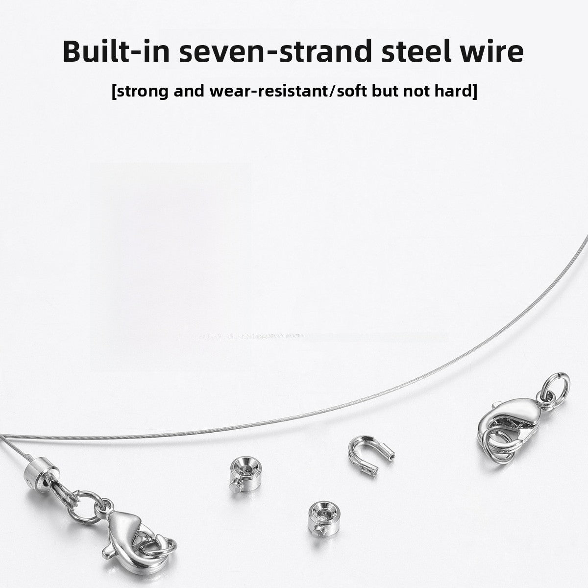 Lucky Heart Titanium Steel Beads With Artificial Pearl Inlay, Electroplated Finish In Original Design Jewelry Accessories