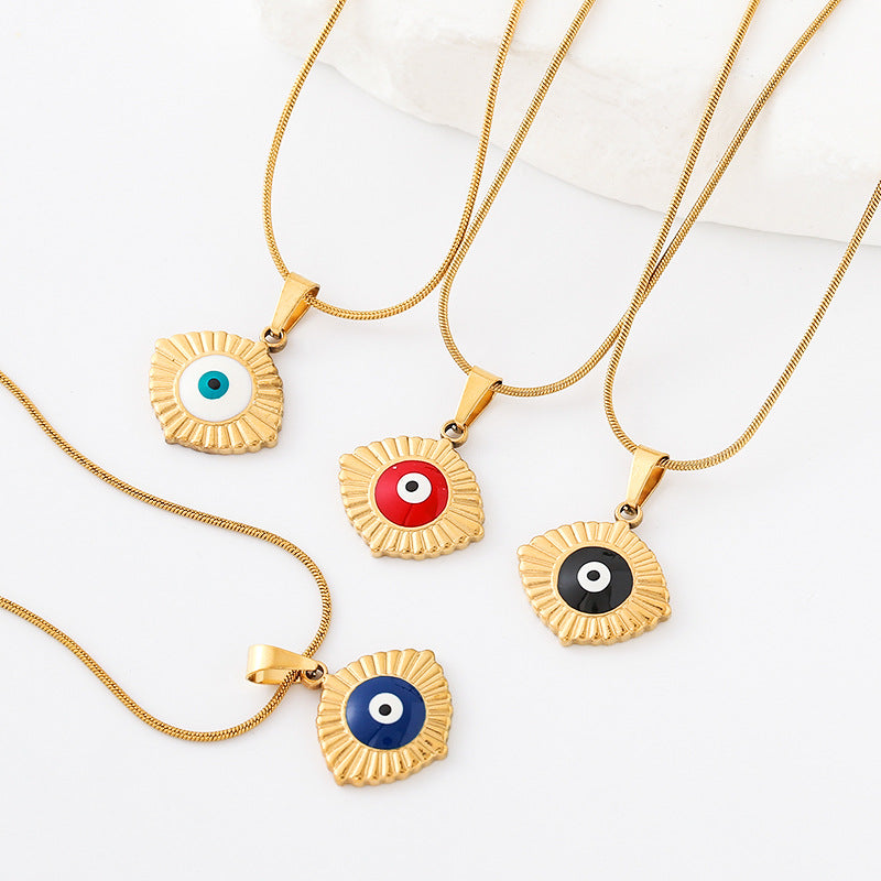 Devil's Eye Simple Style Metal Pendant, Perfect For Daily Wear