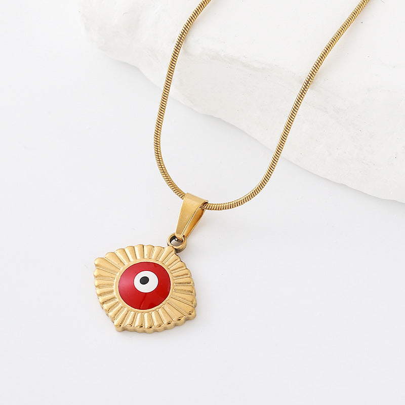 Devil's Eye Simple Style Metal Pendant, Perfect For Daily Wear