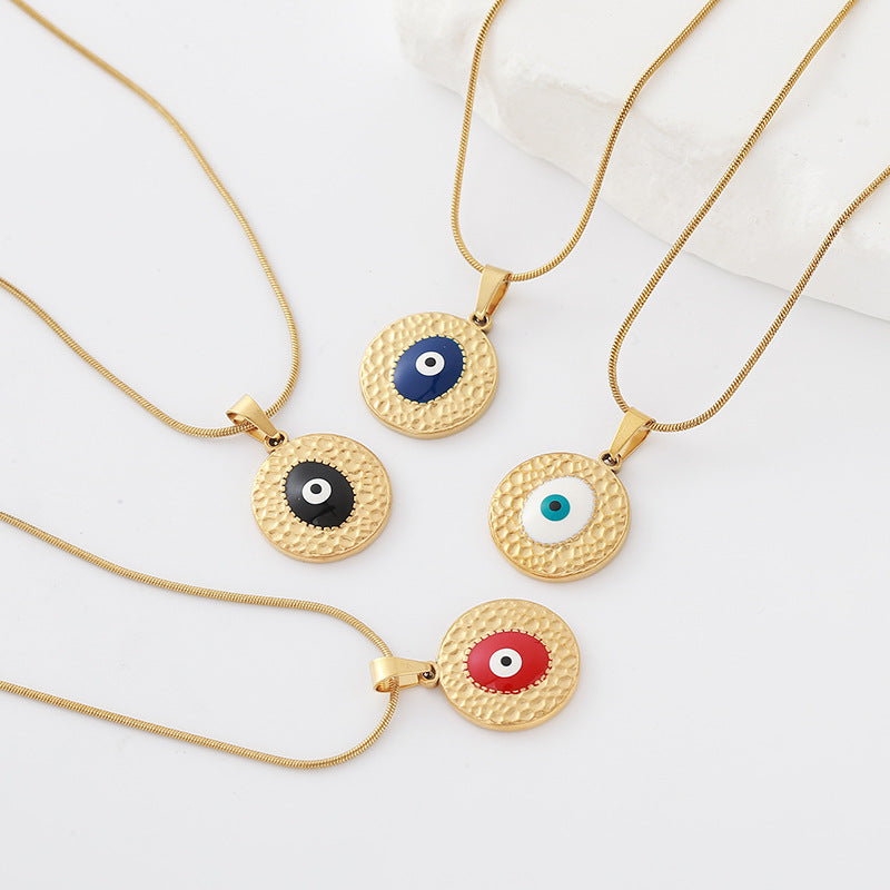 Devil's Eye Necklace In Metal With Golden Plated Finish