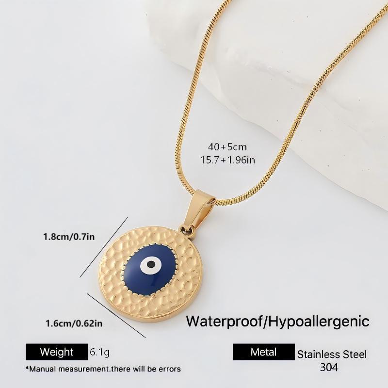Devil's Eye Necklace In Metal With Golden Plated Finish