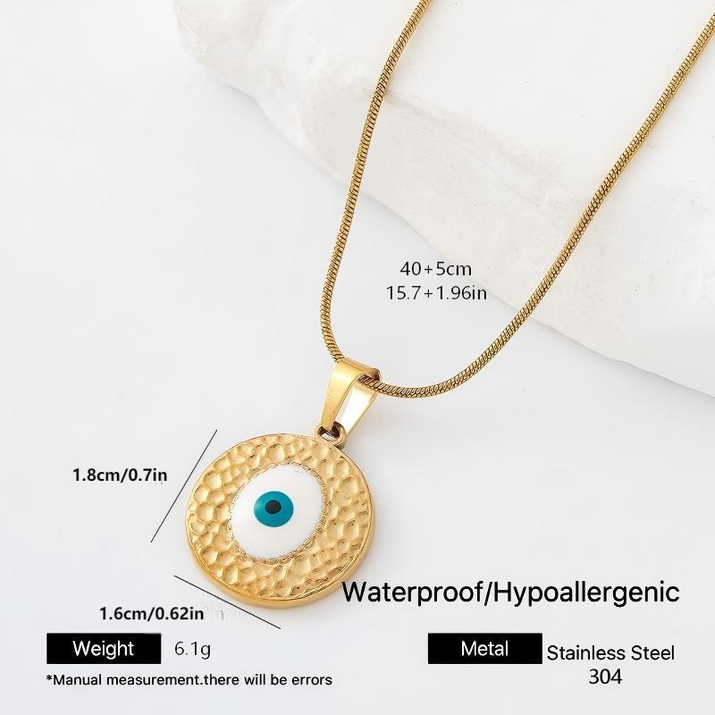 Devil's Eye Necklace In Metal With Golden Plated Finish