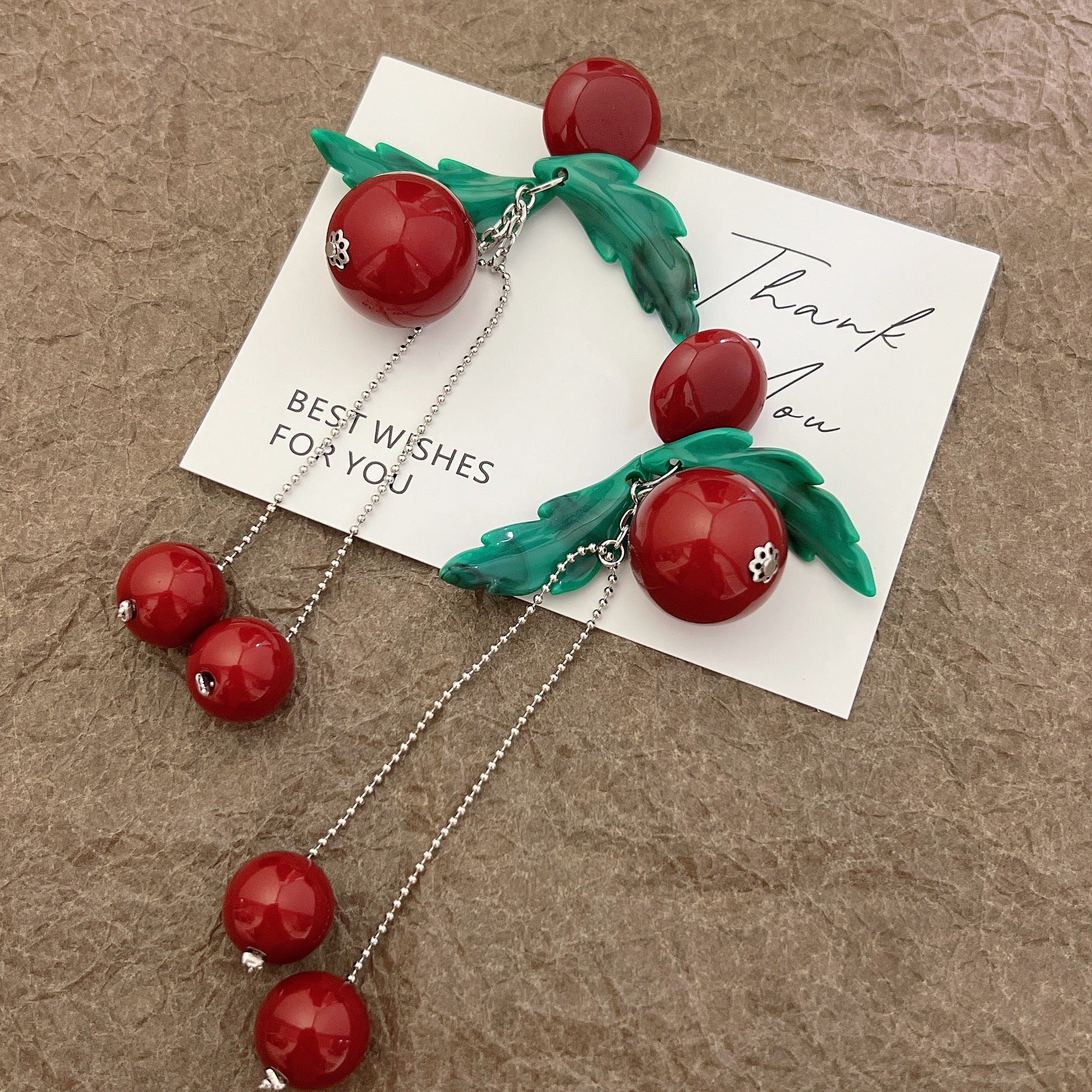 Leaf Tassel Earrings For Women In Green Featuring Copper Alloy With Copper Ear Pins