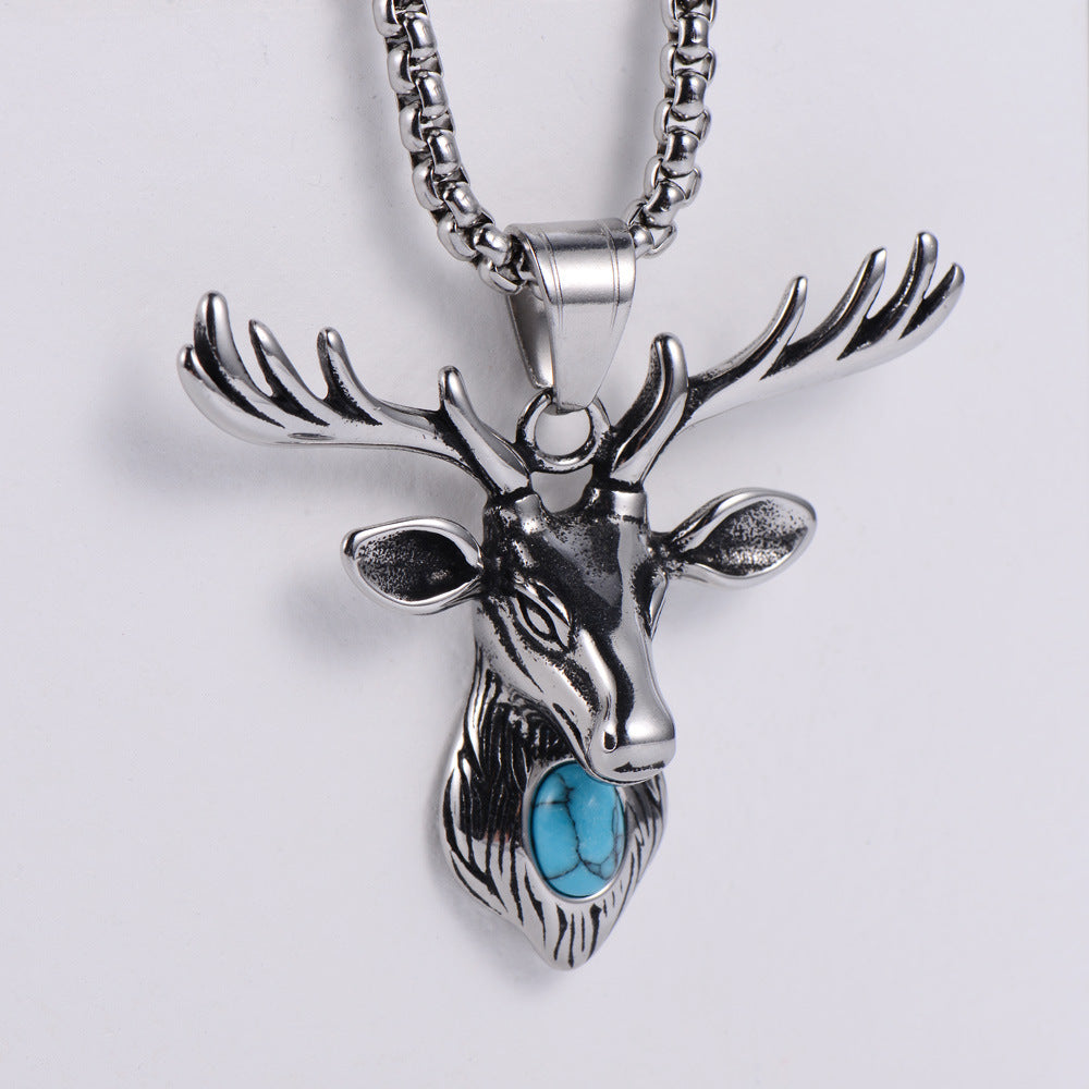 Hexagram Hip-Hop Necklace In Titanium Steel For Unisex, Perfect For Nightclub Wear