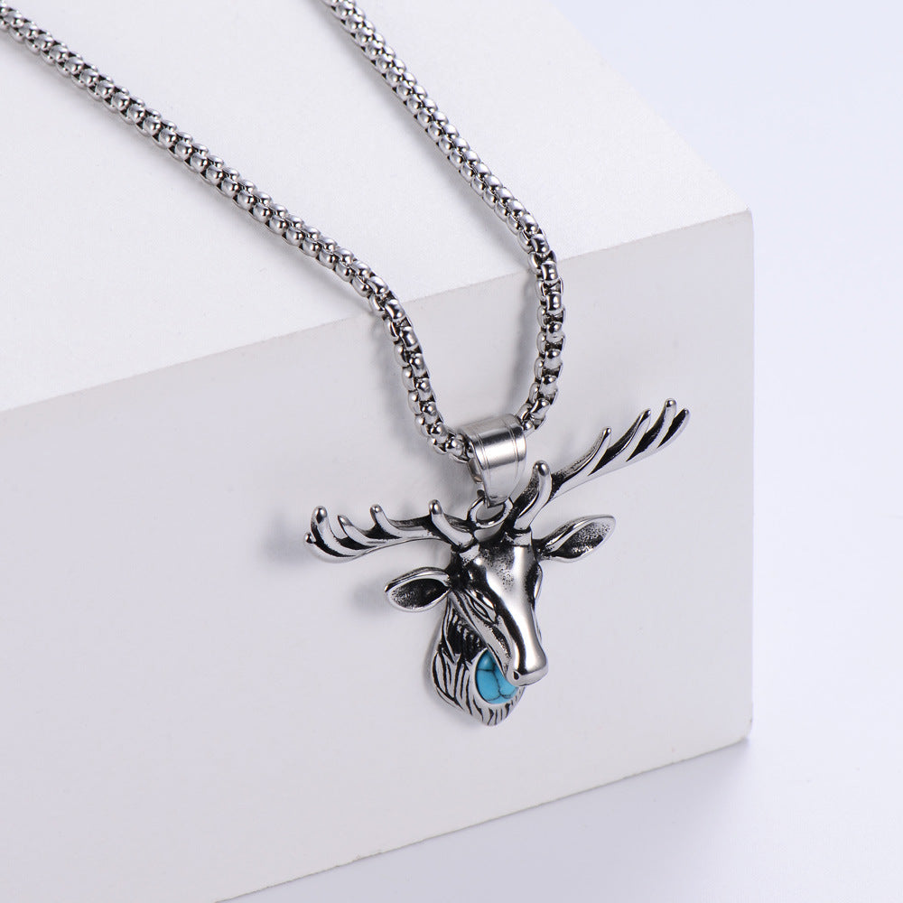 Hexagram Hip-Hop Necklace In Titanium Steel For Unisex, Perfect For Nightclub Wear