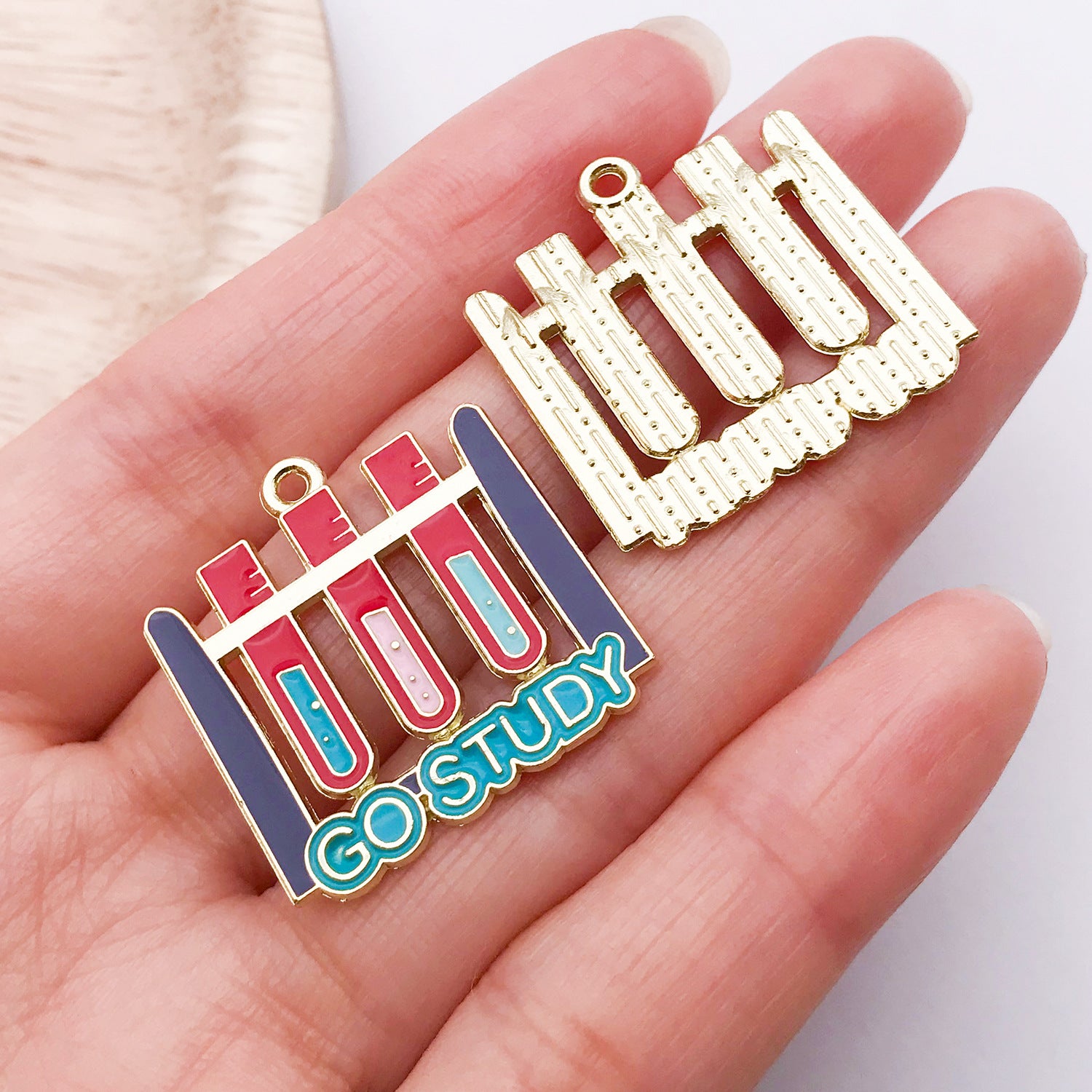 20 PCS Alloy Pendant Book Charms In Blue With Electroplated Finish, Cartoon Style Jewelry Accessories