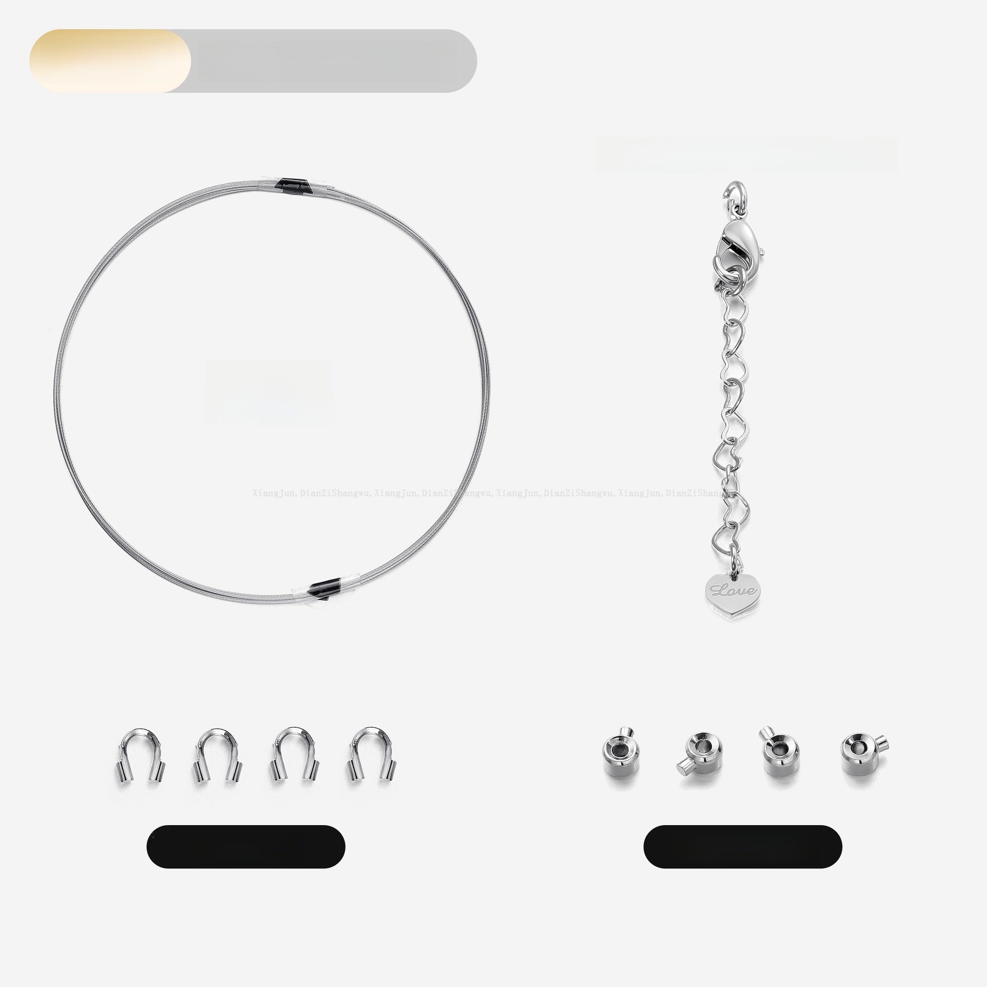 Lucky Heart Titanium Steel Beads With Artificial Pearl Inlay, Electroplated Finish In Original Design Jewelry Accessories