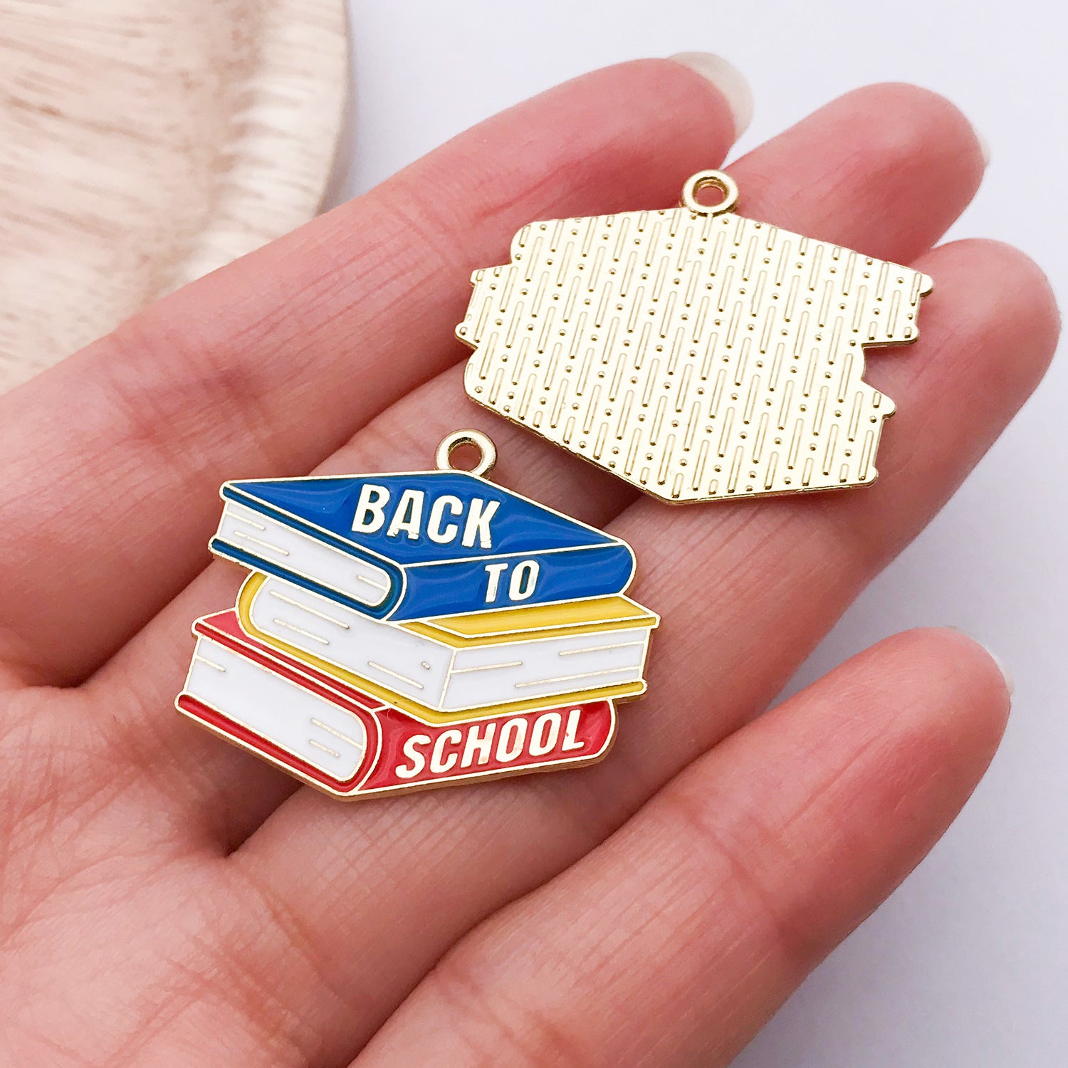 20 PCS Alloy Pendant Book Charms In Blue With Electroplated Finish, Cartoon Style Jewelry Accessories