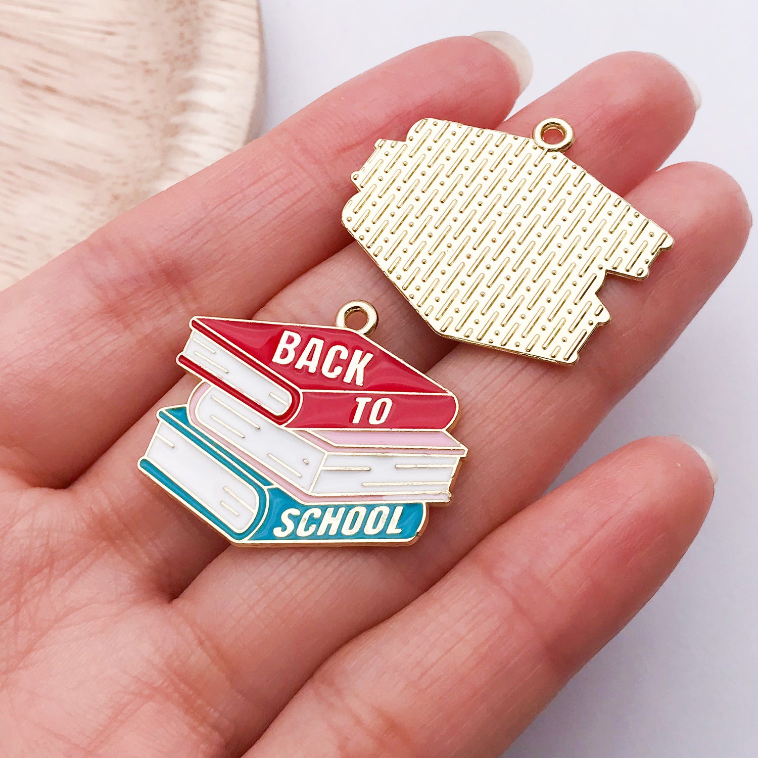 20 PCS Alloy Pendant Book Charms In Blue With Electroplated Finish, Cartoon Style Jewelry Accessories