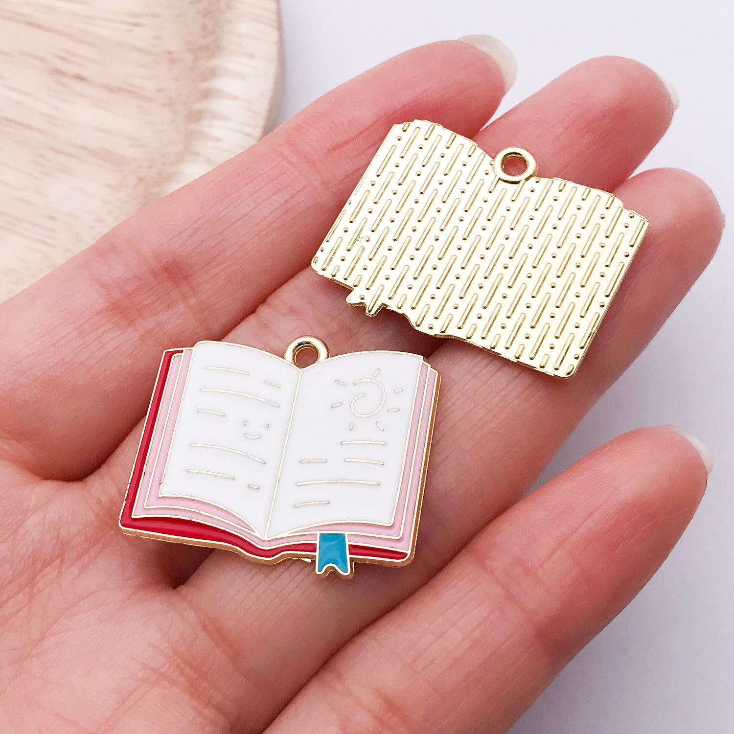 20 PCS Alloy Pendant Book Charms In Blue With Electroplated Finish, Cartoon Style Jewelry Accessories