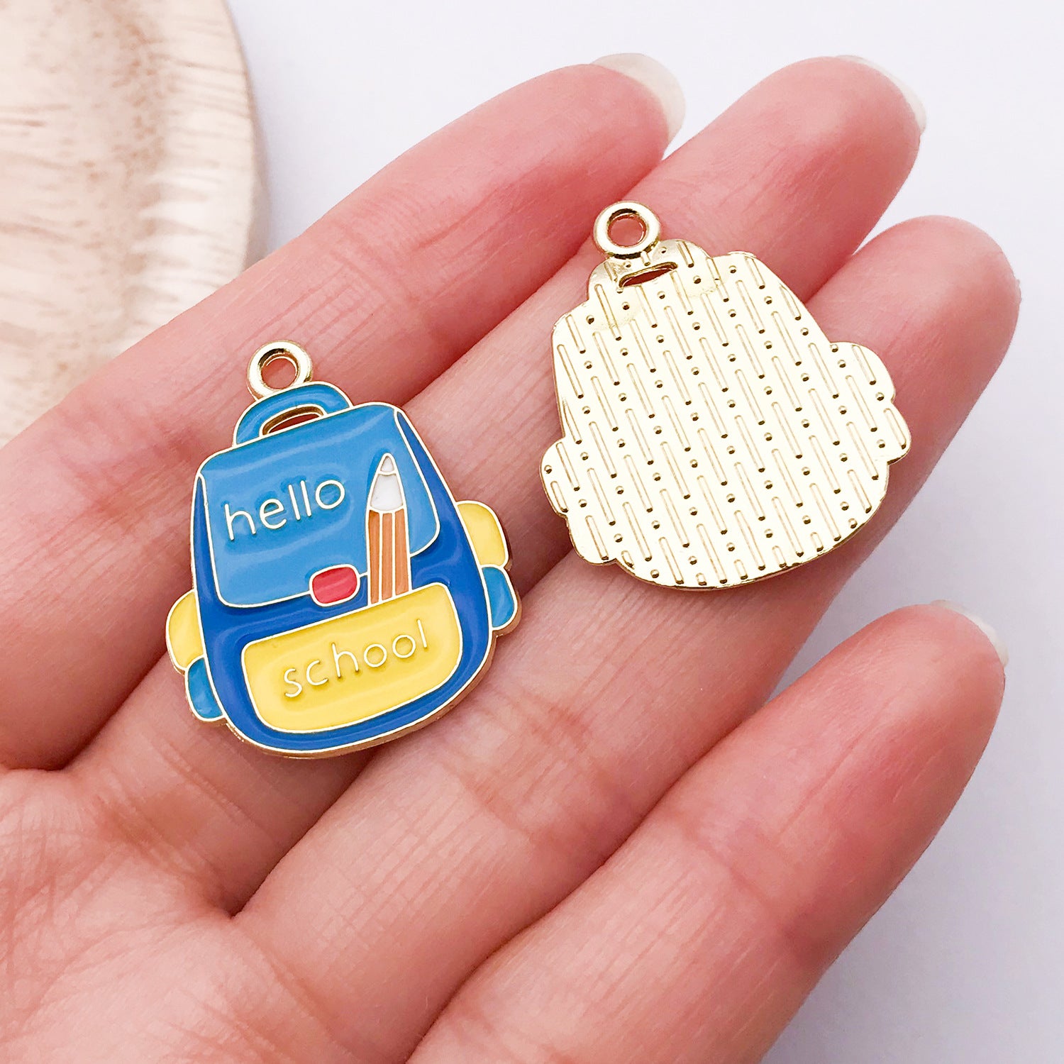 20 PCS Alloy Pendant Book Charms In Blue With Electroplated Finish, Cartoon Style Jewelry Accessories