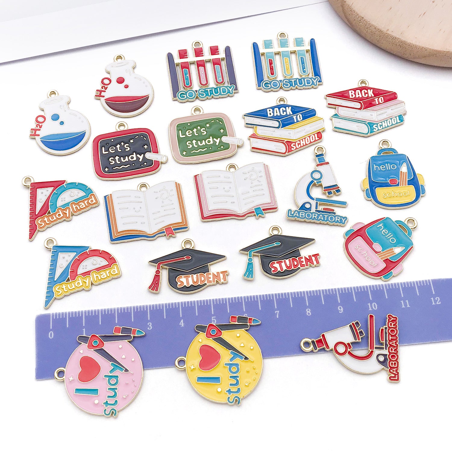 20 PCS Alloy Pendant Book Charms In Blue With Electroplated Finish, Cartoon Style Jewelry Accessories