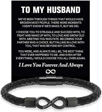 Men's Infinity Carving Bracelet In Steel Color Featuring Durable Titanium Steel Chain Material