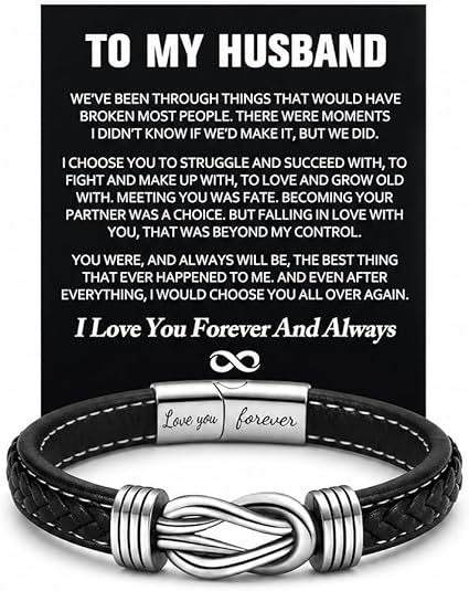 Men's Infinity Carving Bracelet In Steel Color Featuring Durable Titanium Steel Chain Material