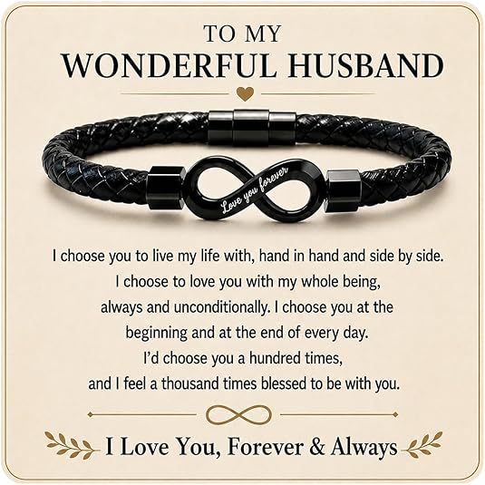 Men's Infinity Carving Bracelet In Steel Color Featuring Durable Titanium Steel Chain Material