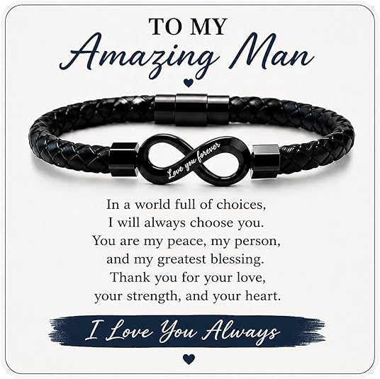 Men's Infinity Carving Bracelet In Steel Color Featuring Durable Titanium Steel Chain Material