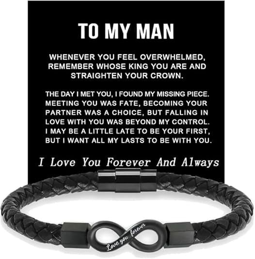 Men's Infinity Carving Bracelet In Steel Color Featuring Durable Titanium Steel Chain Material