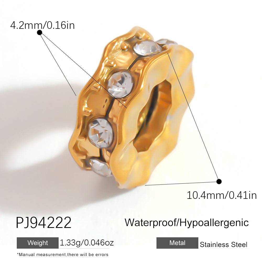 Geometric Pendant In 304 Stainless Steel With 0.03µm 18K Real Gold Plated PVD Coated Inlay Process, 1 PCS Package