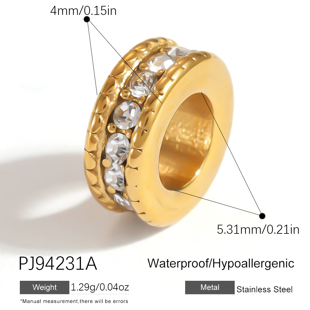 Geometric Pendant In 304 Stainless Steel With 0.03µm 18K Real Gold Plated PVD Coated Inlay Process, 1 PCS Package