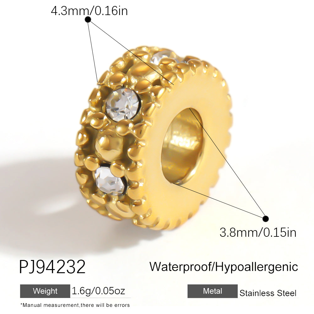 Geometric Pendant In 304 Stainless Steel With 0.03µm 18K Real Gold Plated PVD Coated Inlay Process, 1 PCS Package
