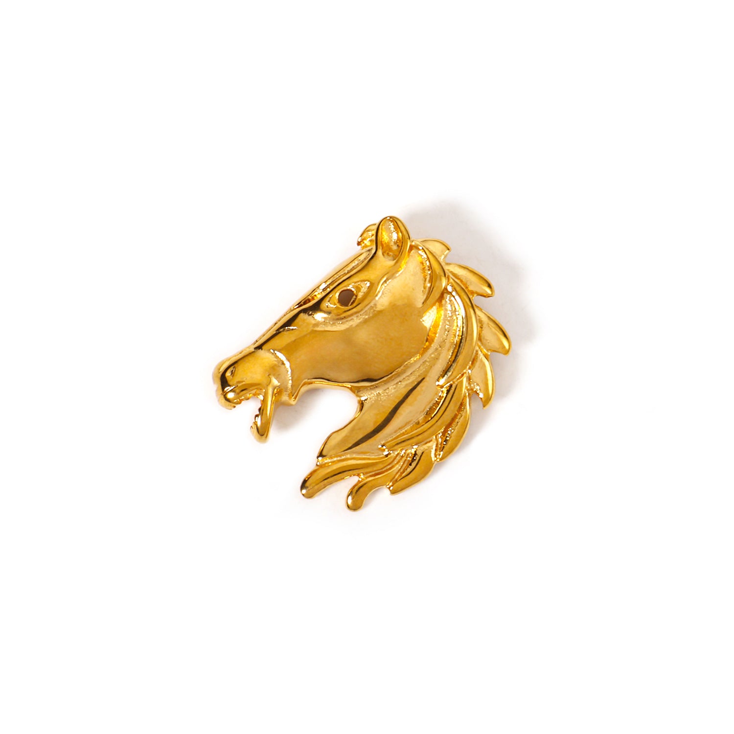 Hip-Hop Men's Horse Pendant In Gold Electroplated Metal Featuring Durable Craftsmanship