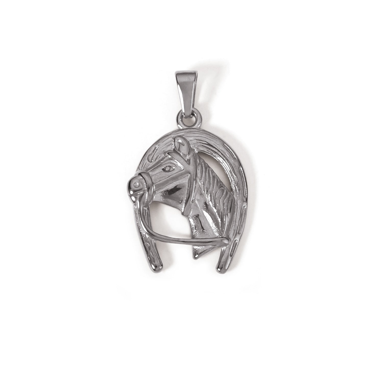 Hip-Hop Men's Horse Pendant In Gold Electroplated Metal Featuring Durable Craftsmanship