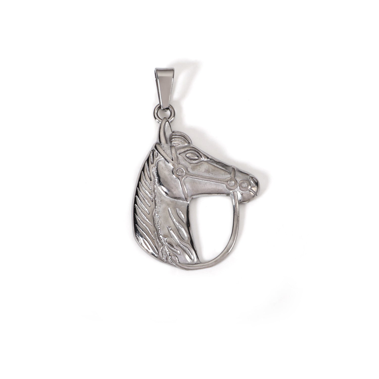 Hip-Hop Men's Horse Pendant In Gold Electroplated Metal Featuring Durable Craftsmanship