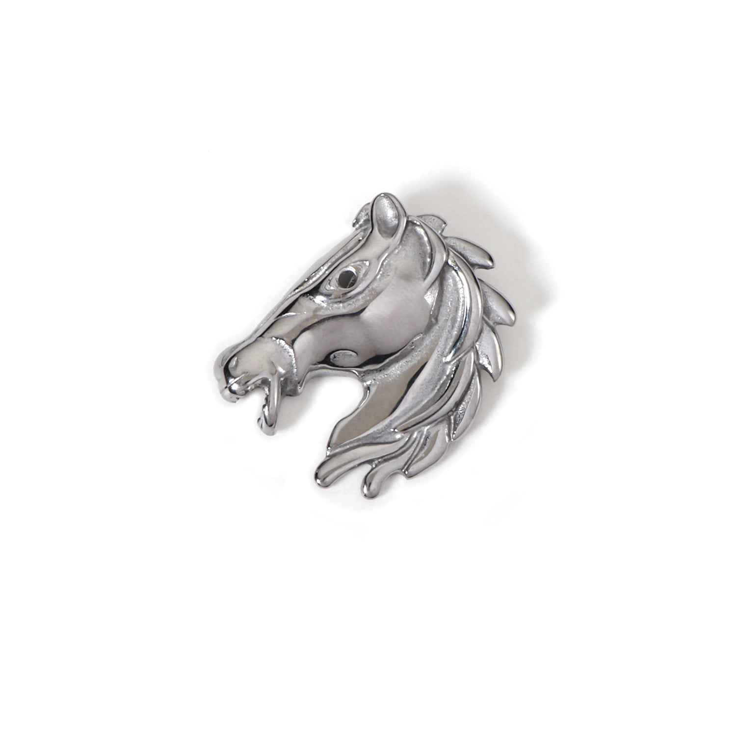 Hip-Hop Men's Horse Pendant In Gold Electroplated Metal Featuring Durable Craftsmanship