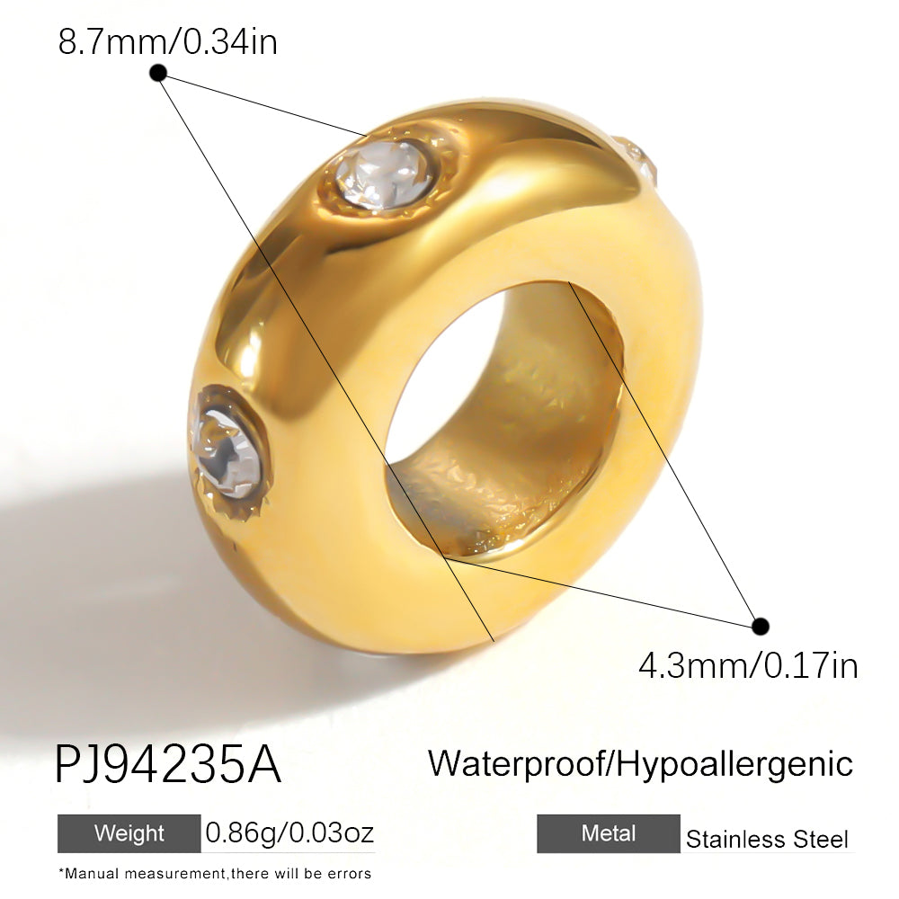 Geometric Pendant In 304 Stainless Steel With 0.03µm 18K Real Gold Plated PVD Coated Inlay Process, 1 PCS Package