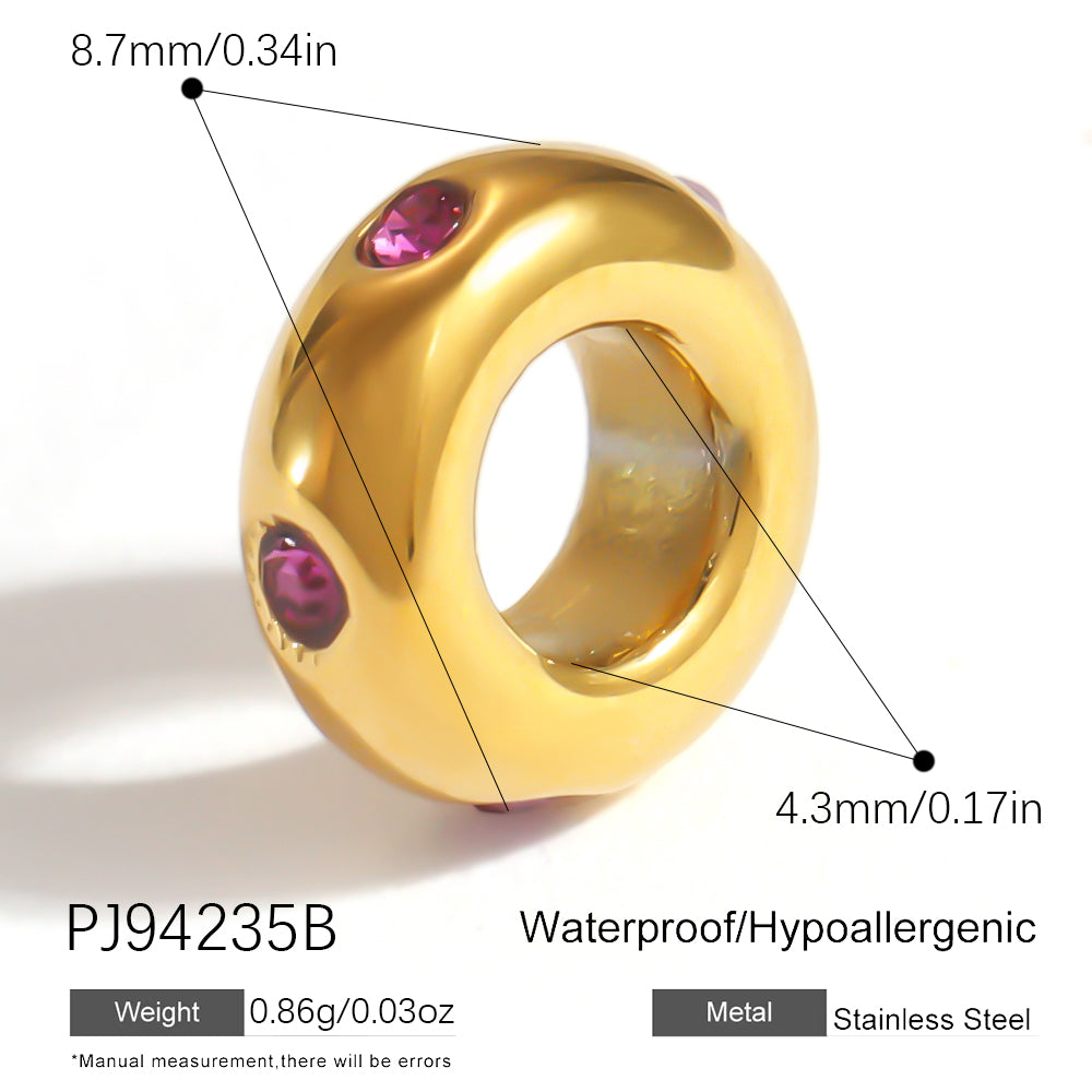 Geometric Pendant In 304 Stainless Steel With 0.03µm 18K Real Gold Plated PVD Coated Inlay Process, 1 PCS Package