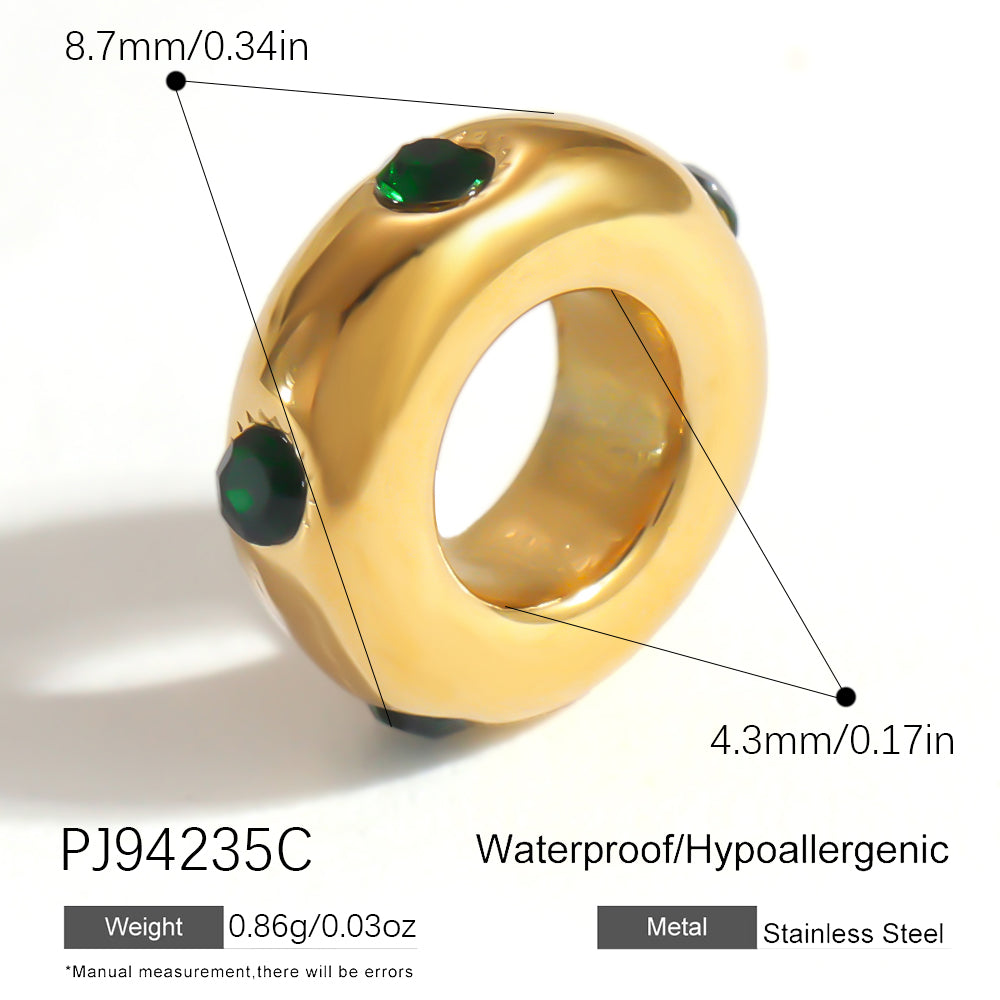 Geometric Pendant In 304 Stainless Steel With 0.03µm 18K Real Gold Plated PVD Coated Inlay Process, 1 PCS Package