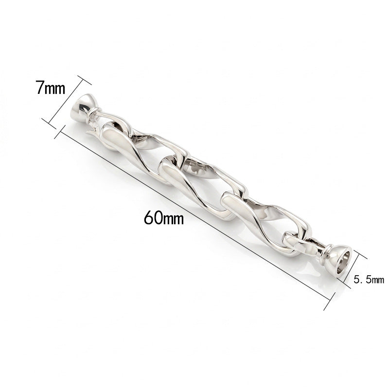 Polished Brass Jewelry Buckle Featuring Electroplated Real Gold Plated Finish With Geometric Pattern And OT Toggle Clasp Closure