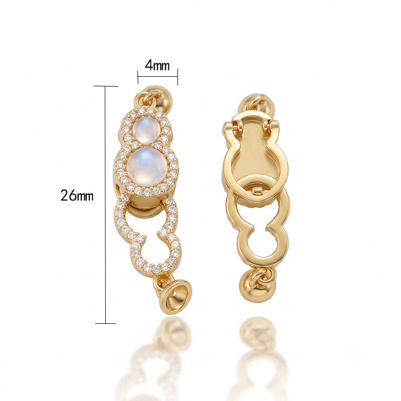 Polished Brass Jewelry Buckle Featuring Electroplated Real Gold Plated Finish With Geometric Pattern And OT Toggle Clasp Closure