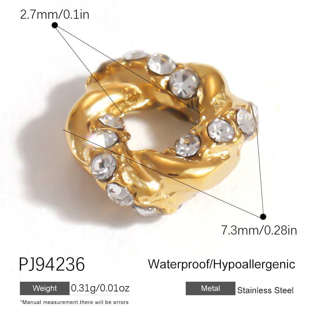 Geometric Pendant In 304 Stainless Steel With 0.03µm 18K Real Gold Plated PVD Coated Inlay Process, 1 PCS Package