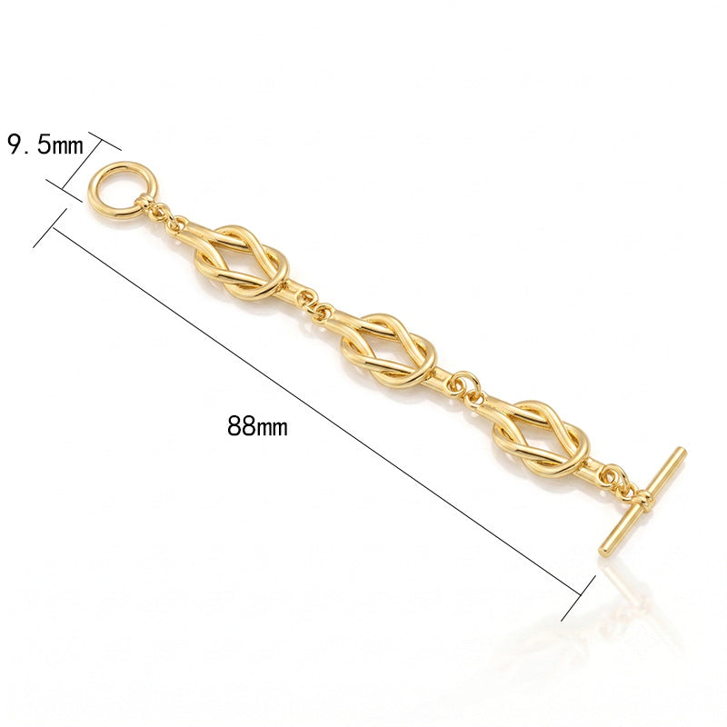 Polished Brass Jewelry Buckle Featuring Electroplated Real Gold Plated Finish With Geometric Pattern And OT Toggle Clasp Closure