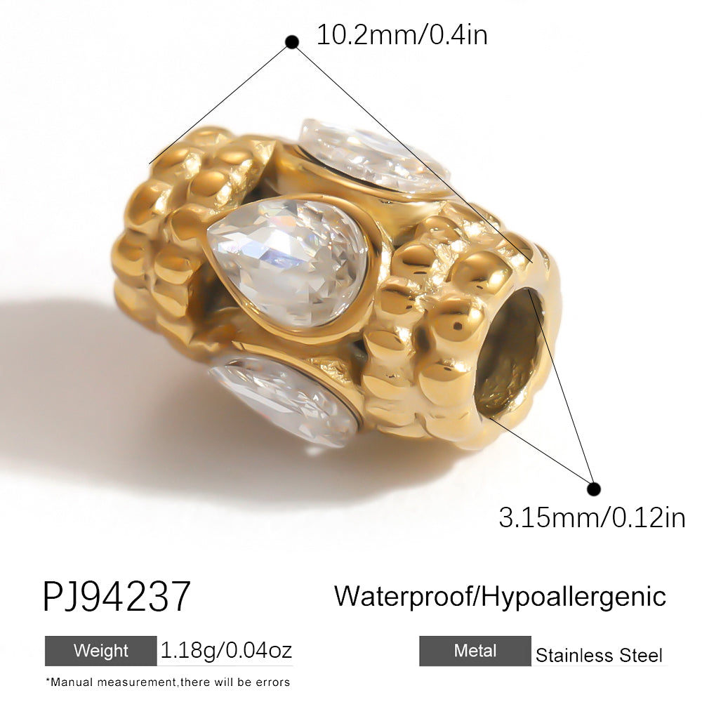 Geometric Pendant In 304 Stainless Steel With 0.03µm 18K Real Gold Plated PVD Coated Inlay Process, 1 PCS Package
