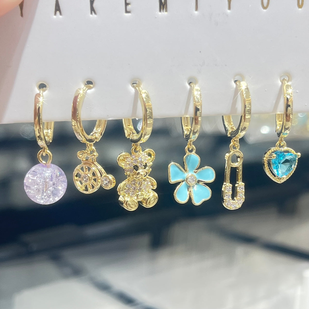 Electroplated Copper Earrings For Women With 14K Real Gold Plated And Zircon Inlay