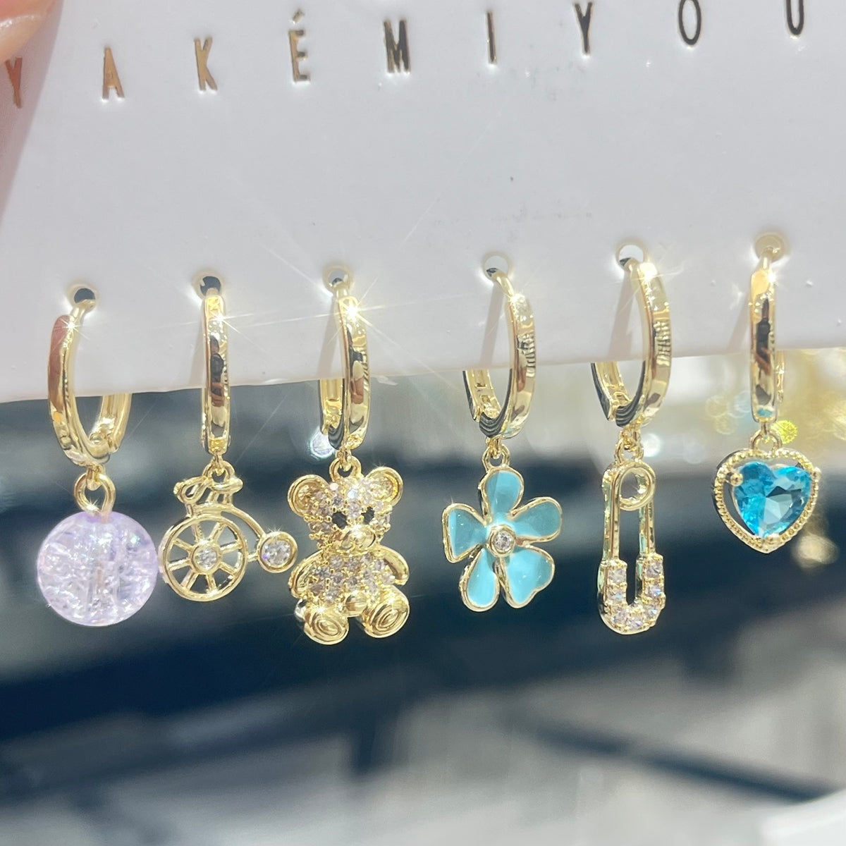 Electroplated Copper Earrings For Women With 14K Real Gold Plated And Zircon Inlay