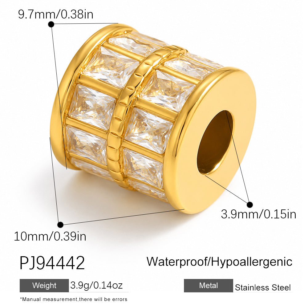 Geometric Pendant In 304 Stainless Steel With 0.03µm 18K Real Gold Plated PVD Coated Inlay Process, 1 PCS Package