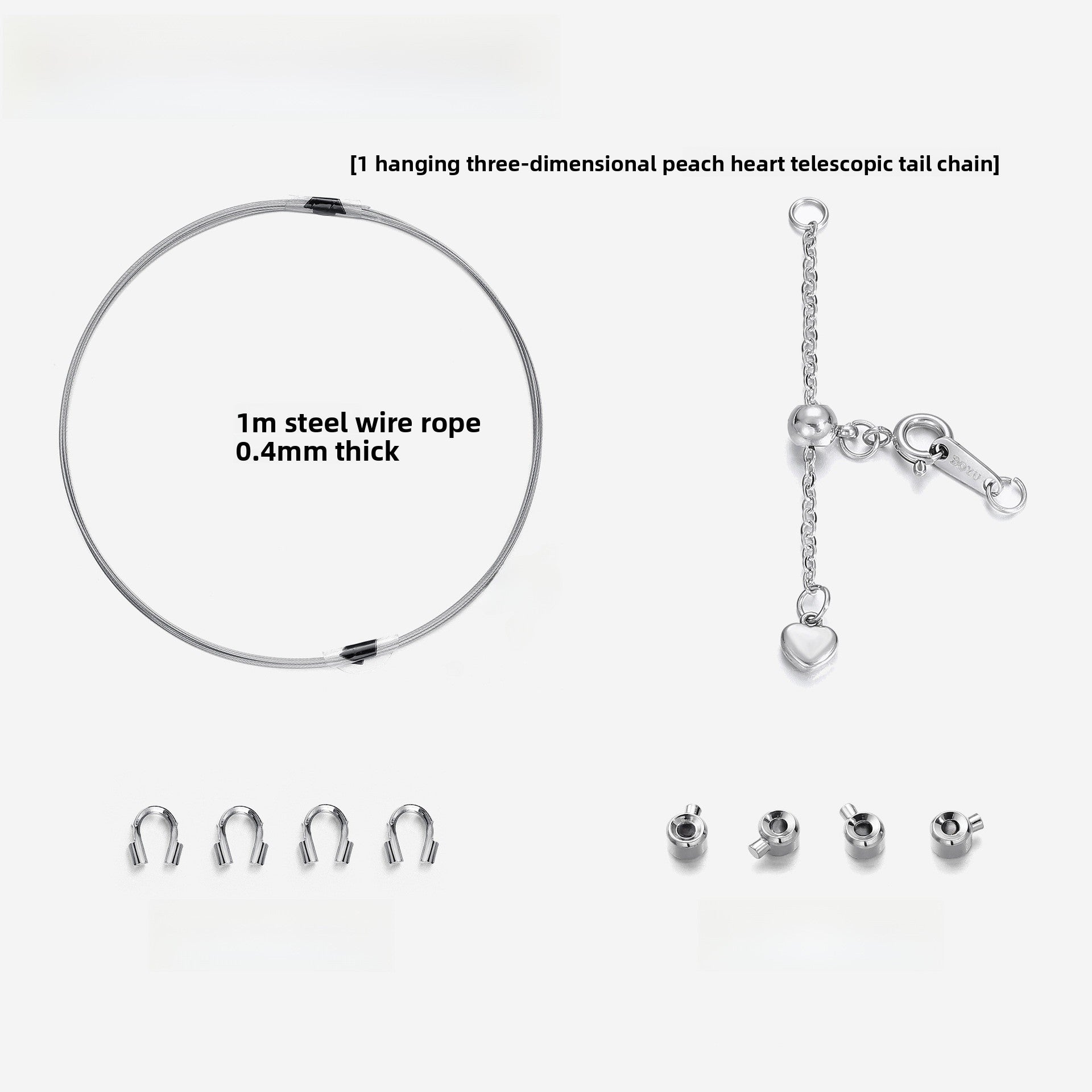 Lucky Heart Titanium Steel Beads With Artificial Pearl Inlay, Electroplated Finish In Original Design Jewelry Accessories