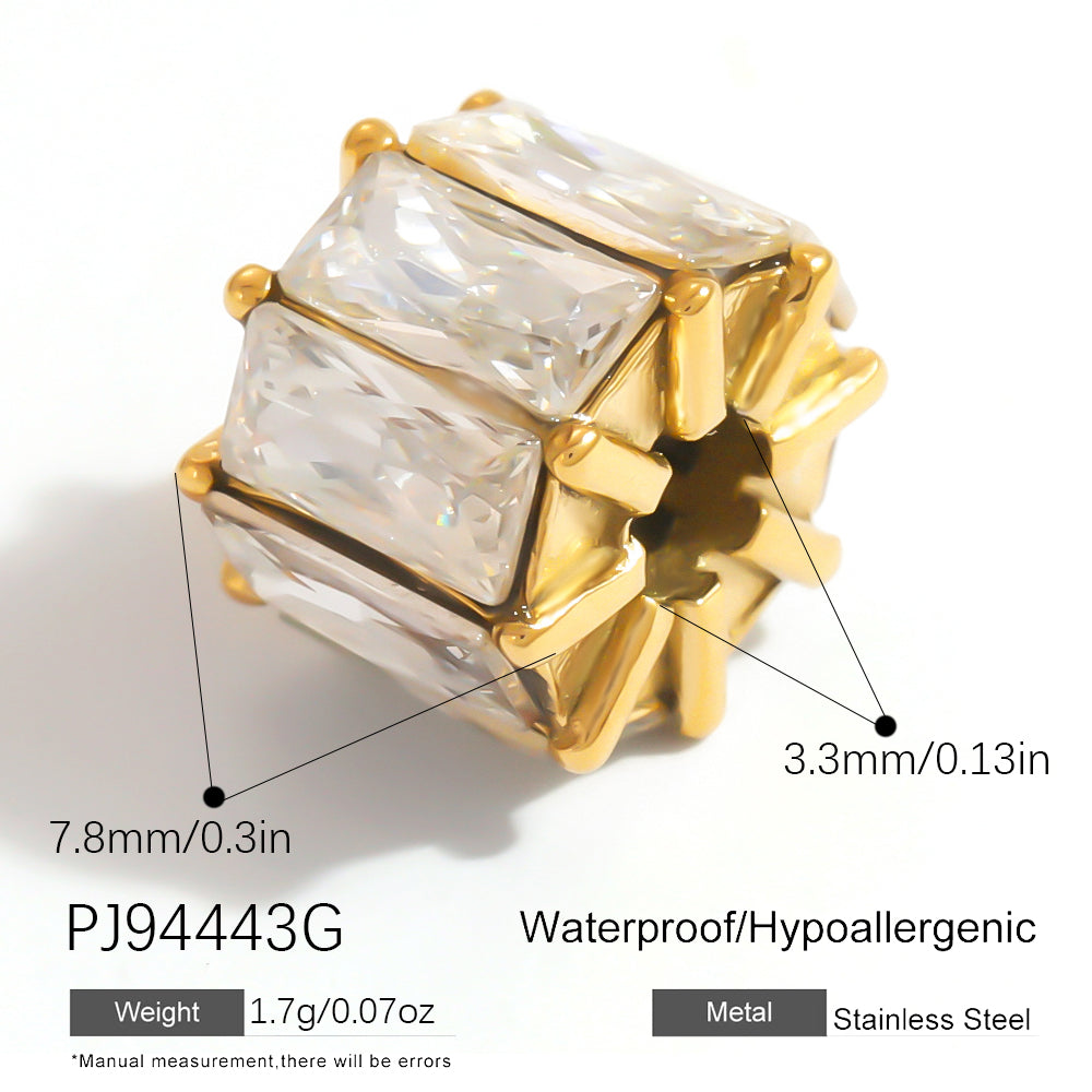 Geometric Pendant In 304 Stainless Steel With 0.03µm 18K Real Gold Plated PVD Coated Inlay Process, 1 PCS Package